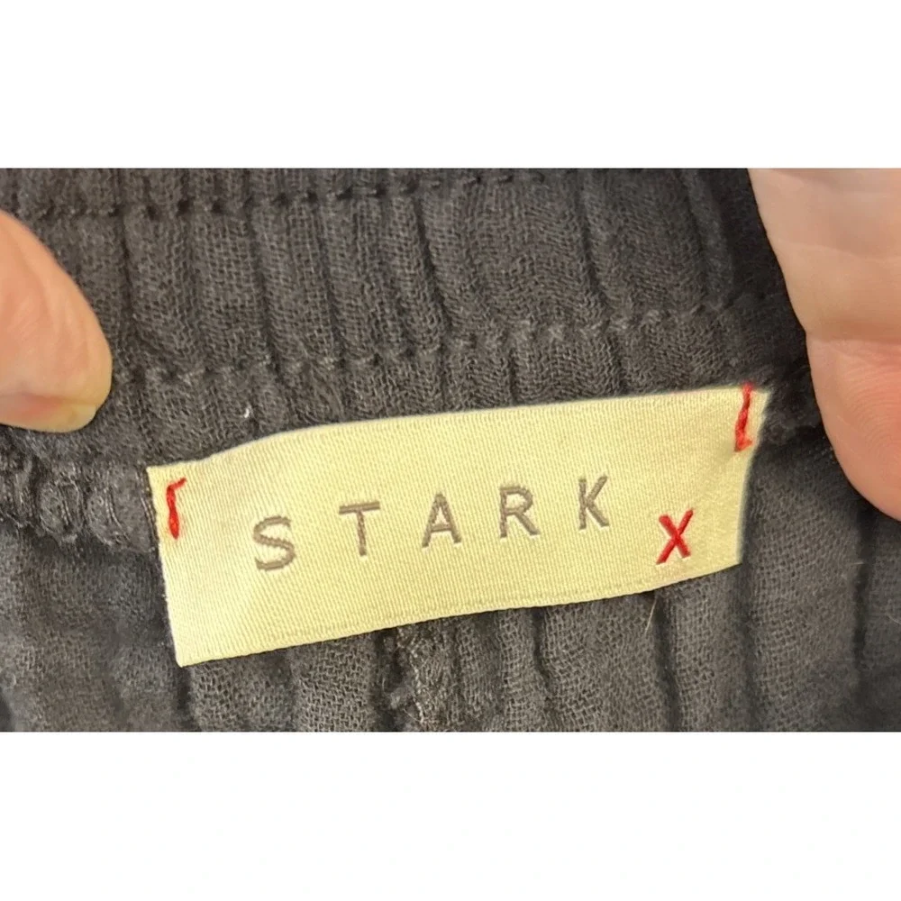 Stark‎ X Black Gauze Shorts L Lightweight Beachy Elastic Drawstring Flutter